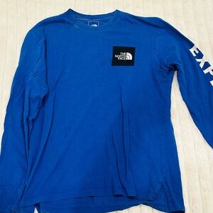 The North Face Men's Vibrant Blue Long Sleeve Tee